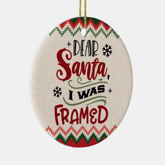サンタ親愛、私はフレームされた – クリスマスおもしろい セラミックオーナメント (右)