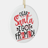 サンタ親愛、私はフレーム得 |写カスタム真おもしろい セラミックオーナメント (右)