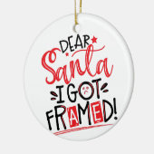 サンタ親愛、私はフレーム得 |写カスタム真おもしろい セラミックオーナメント (左)