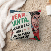サンタ親愛、私は悪いクリスマス小妖精や小人おもしろいデザイン クッション (ブランケット)