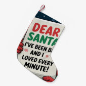 サンタ親愛、私は悪いクリスマス小妖精や小人おもしろいデザイン スモールクリスマスストッキング (正面 (吊り時))