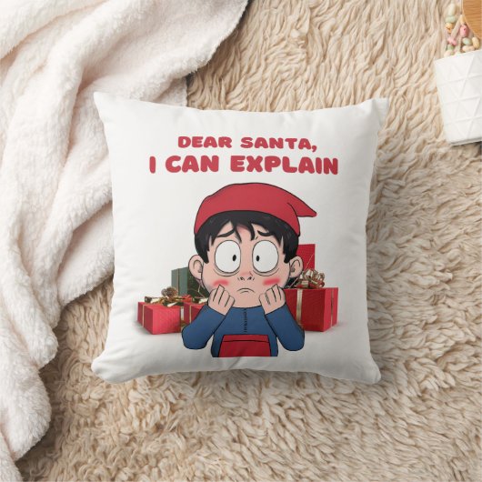 サンタ親愛、私は有罪のクリスマスデザインを説明できる クッション (ブランケット)