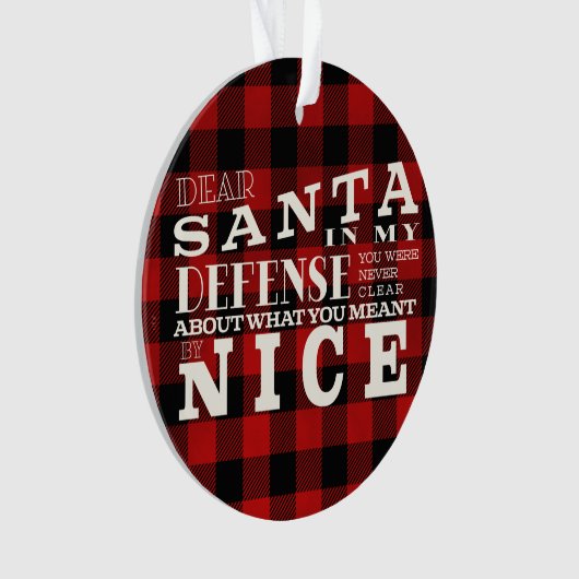 サンタ親愛、素敵なアクリルおもしろいのクリスマスを定義 オーナメント (正面)