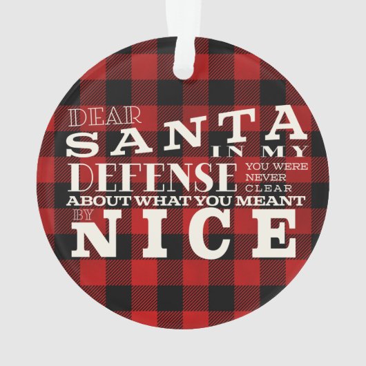 サンタ親愛、素敵なアクリルおもしろいのクリスマスを定義 オーナメント (裏面)