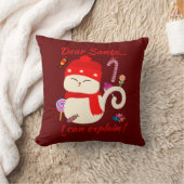 サンタ親愛...説明できるよ!おもしろいクリスマス猫 クッション (ブランケット)