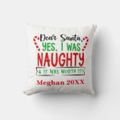 サンタ親愛Yes私はクリスマスいけなのユおもしろいーモアだった クッション (正面)