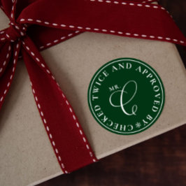 サンタ認可の北極グリーンクリスマスステッカー ラウンドシール