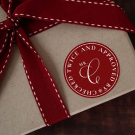 サンタ認可の北極レッドクリスマスステッカー ラウンドシール