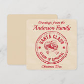 サンタ認定 - あなたの名前やメッセージを入れて - ユーモア シーズンカード (正面/裏面)