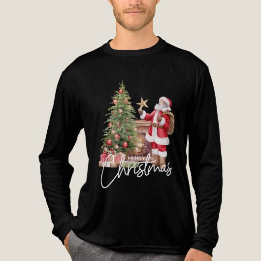 サンタ認定 - メリークリスマス トライブレンドTシャツ (正面)