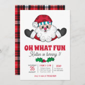 サンタ誕生日招待状オ何おもしろい招待状 招待状 (正面/裏面)