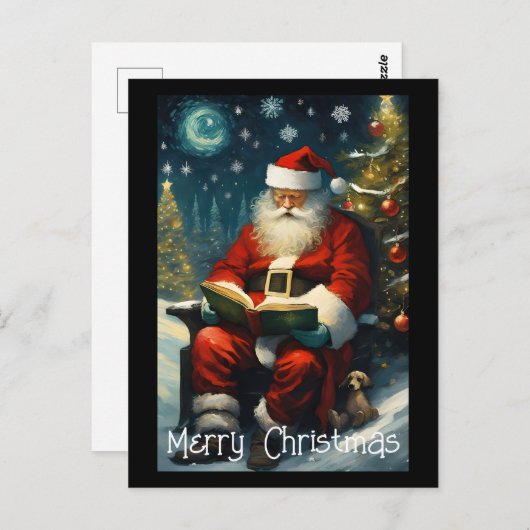サンタ読さんのクリスマスツリー ポストカード (正面/裏面)