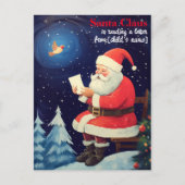 サンタ読の手紙のレトロパーソナライズされたクリスマス ポストカード (正面)