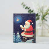 サンタ読の手紙 – ヴィンテージクリスマス ポストカード (スタンド正面)