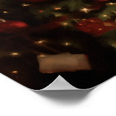 サンタ読クロースのクリスマスツリー ポスター (角)