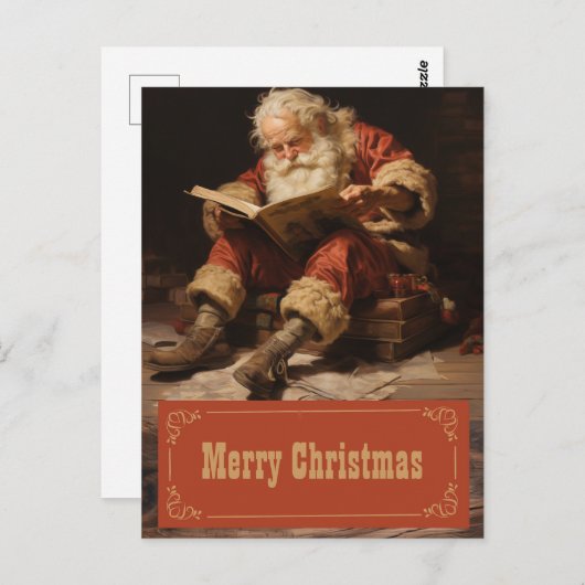 サンタ読クロースの絵画芸術 ポストカード (正面/裏面)