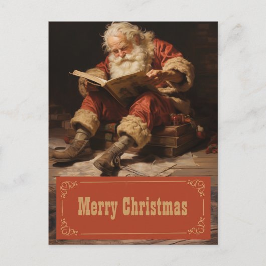 サンタ読クロースの絵画芸術 ポストカード (正面)