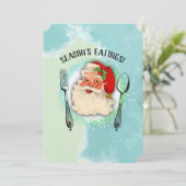 サンタ調理師ケータリングクリスマスカード シーズンカード (スタンド正面)