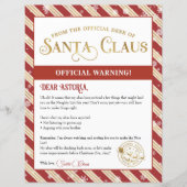 サンタ警告ーの手紙のクリパーソナライズされたスマス (正面)