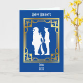 サンタ警察官の良いリストのクリスマスカード カード (黄色い花)