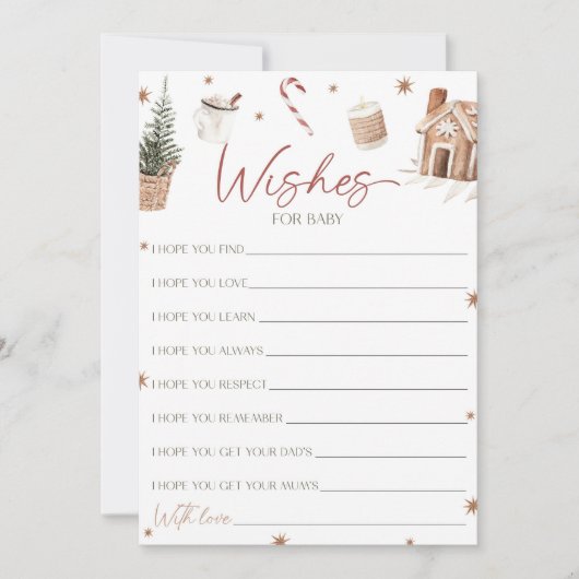 サンタ赤ちゃんシャワーがベビーカードを願う 招待状 (正面)