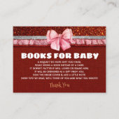 サンタ赤ちゃんシャワーのリクエストのための本 エンクロージャーカード (正面)
