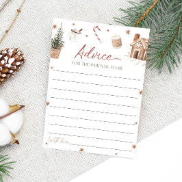 サンタ赤ちゃんシャワーアドバイスfor the Parents Card 招待状