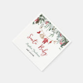 サンタ赤ちゃんシャワークリスマスベビー服の冬 スタンダードカクテルナプキン (角)