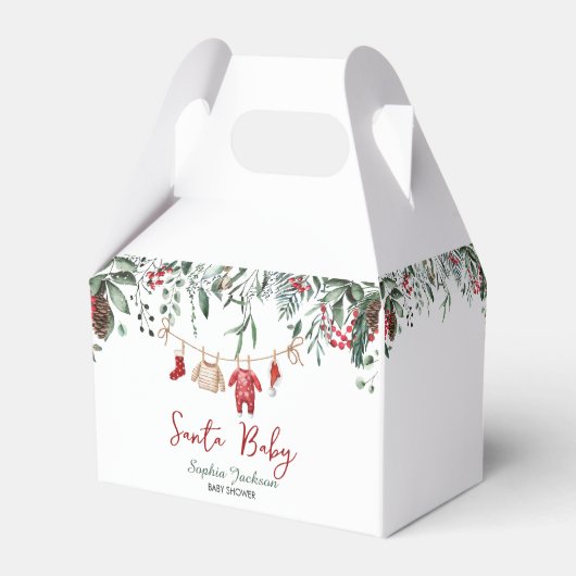 サンタ赤ちゃんシャワークリスマスベビー服の冬 フェイバーボックス (裏面サイド)