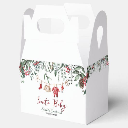 サンタ赤ちゃんシャワークリスマスベビー服の冬 フェイバーボックス (オープン)