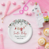 サンタ赤ちゃんシャワークリスマスベビー服の冬 ペーパープレート (パーティー)