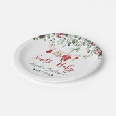 サンタ赤ちゃんシャワークリスマスベビー服の冬 ペーパープレート (アングル)