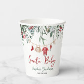 サンタ赤ちゃんシャワークリスマスベビー服の冬 紙コップ (裏面)