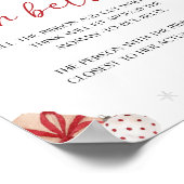 サンタ赤ちゃんシャワー彼女の腹部のサインはどれくらい大きい ポスター (角)