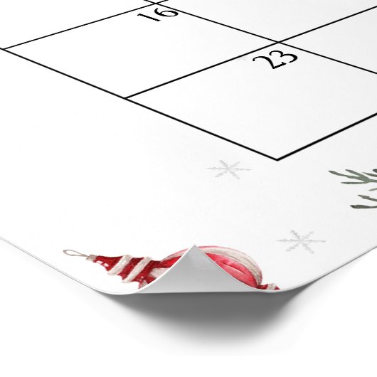 サンタ赤ちゃんシャワー期日カレンダー ポスター (角)