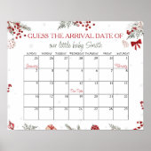 サンタ赤ちゃんシャワー期日カレンダー ポスター (正面)