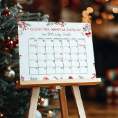 サンタ赤ちゃんシャワー期日カレンダー ポスター