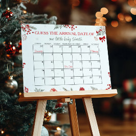 サンタ赤ちゃんシャワー期日カレンダー ポスター