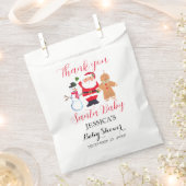サンタ赤ちゃんシャワー赤かわいいシンプルありがとう フェイバーバッグ (クリップ留めされた状態)