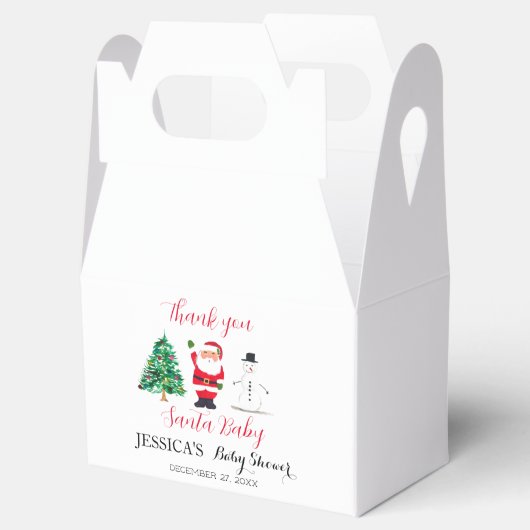 サンタ赤ちゃんシャワー赤かわいいシンプルありがとう フェイバーボックス (オープン)