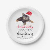 サンタ赤ちゃんシャワー赤かわいいシンプルありがとう ペーパープレート (正面)