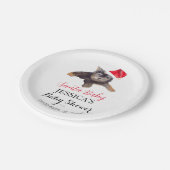 サンタ赤ちゃんシャワー赤かわいいシンプルありがとう ペーパープレート (アングル)