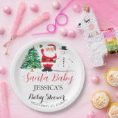 サンタ赤ちゃんシャワー赤かわいいシンプルありがとう ペーパープレート (パーティー)