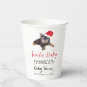 サンタ赤ちゃんシャワー赤かわいいシンプルありがとう 紙コップ (裏面)