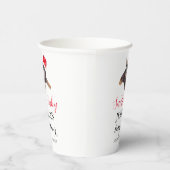 サンタ赤ちゃんシャワー赤かわいいシンプルありがとう 紙コップ (右)