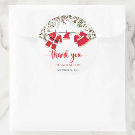 サンタ赤ちゃんシャワー、クリスマス赤ちゃんシャワー ラウンドシール (バッグ)