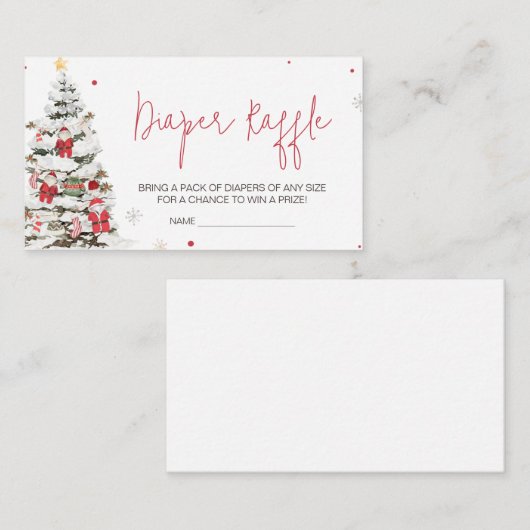 サンタ赤ちゃん服クリスマスおむつラッフル エンクロージャーカード (正面/裏面)