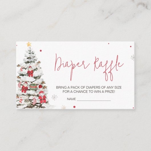 サンタ赤ちゃん服クリスマスおむつラッフル エンクロージャーカード (正面)