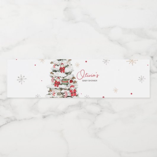 サンタ赤ちゃん服クリスマスベビーシャワー ペットボトルラベル (シングルラベル)