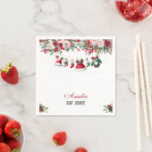 サンタ赤ちゃん服クリスマス冬の赤ちゃんシャワー スタンダードカクテルナプキン (インサイチュ)